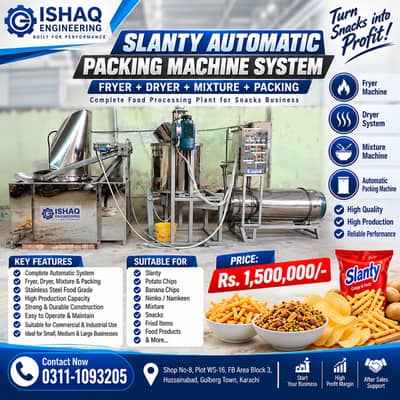 Slanty Automatic Packing Machine | Fryer Dryer Mixture Plant | Food