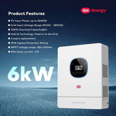 Brand New Itel 6Kw Hybrid Inverter 3 year replacement warnty