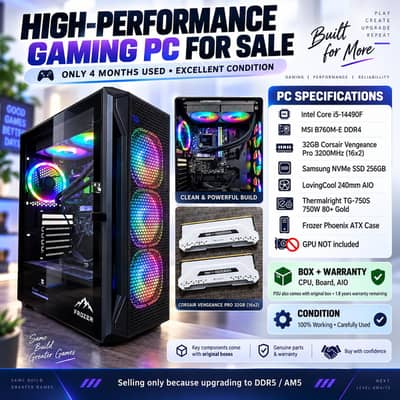 i5-14490F Gaming PC | 32GB Corsair RGB | B760M | 750W Gold | Warranty