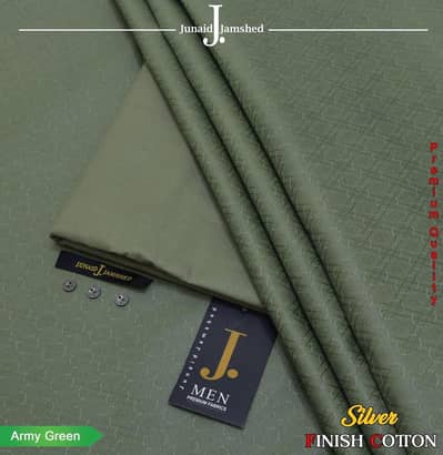 Army Green Textured Cotton Suit for Men – 4.5 Meter