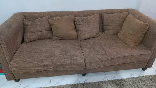 bedroom set and five sitter sofa
