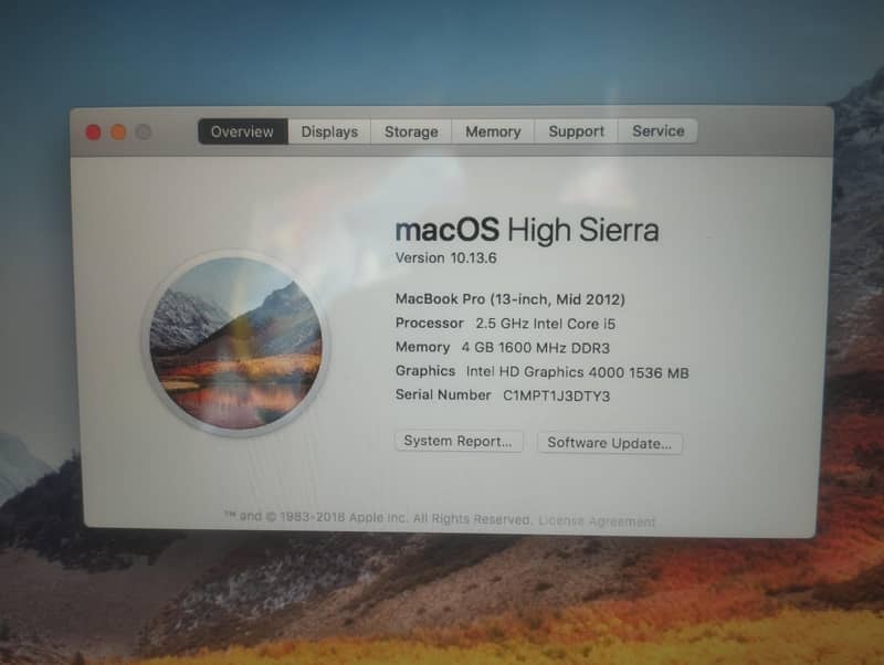 MacBook pro 2012 6