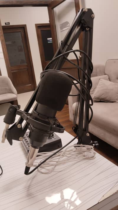 Complete Microphone Table Set for Podcast