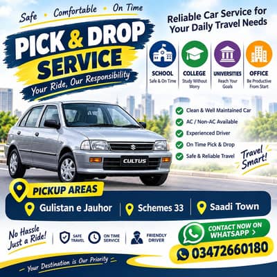 Car available for Booking and pick and drop service