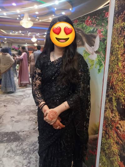 black net saree medium or large size
