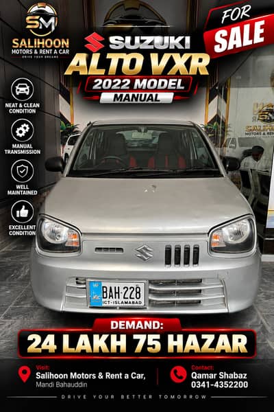 Suzuki Alto VXR 2022 manual For Sale