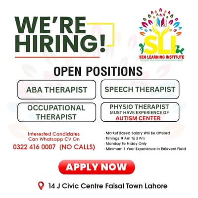 ABA Therapist Speech Therapist Occupational Therapist Physio Therapis