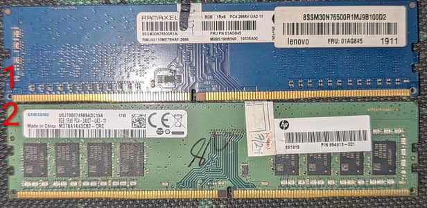 16GB DDR4 PC RAM (2x 8GB Sticks) - Samsung & Ramaxel