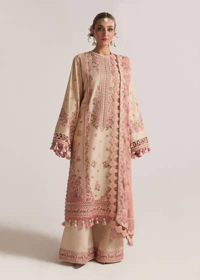 Hussain Rehar Premium Embroidered Winter Dhanak Suit (Unstitched)