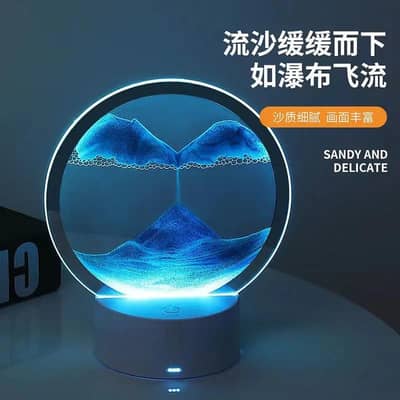 3D Blue Wave Night Light Lamp with Remote Touch