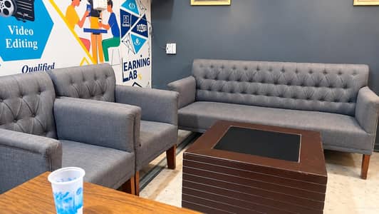 two 5 seater sofa + two center table