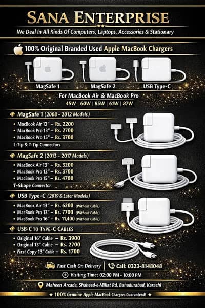 100% Original MagSafe 1 | MagSafe 2 | USB Type-C ! MacBook Charger