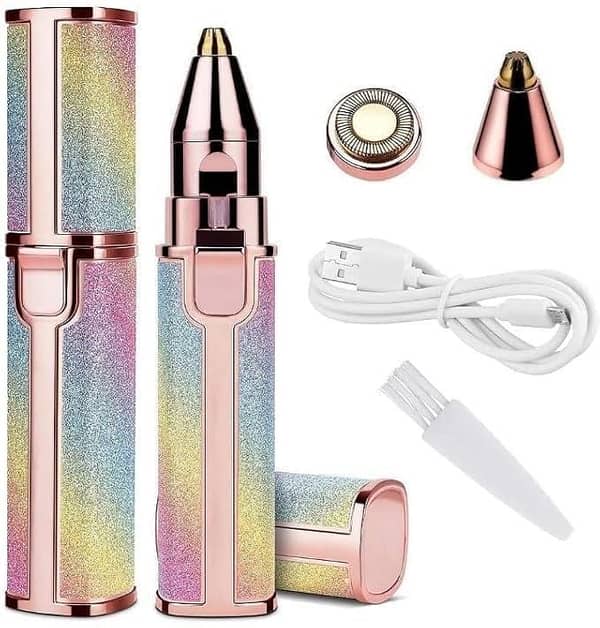 2 in 1 Rainbow Blowless Painless Face Hair Removal Machine for Women Upper lip Hair Remover, Eyebrow Hair, Chin Hair Epilator Hair Remover Trimmer for Women