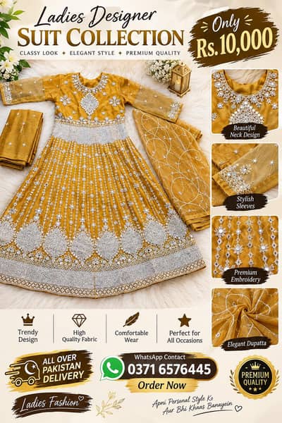 Beautiful Mustard Gold Embroidered Maxi | Party Wear | Festive Dress