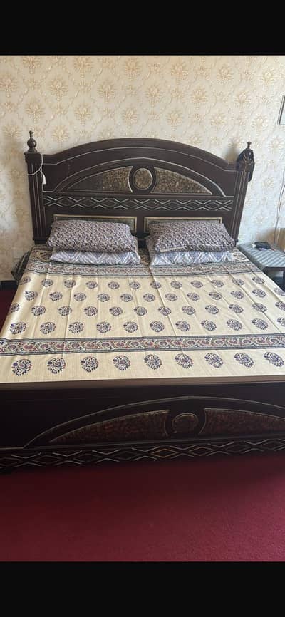 Double bed pure wood