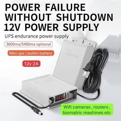  Mini UPS Battery Backup 12V 2A for Wifi Router & Camera’a