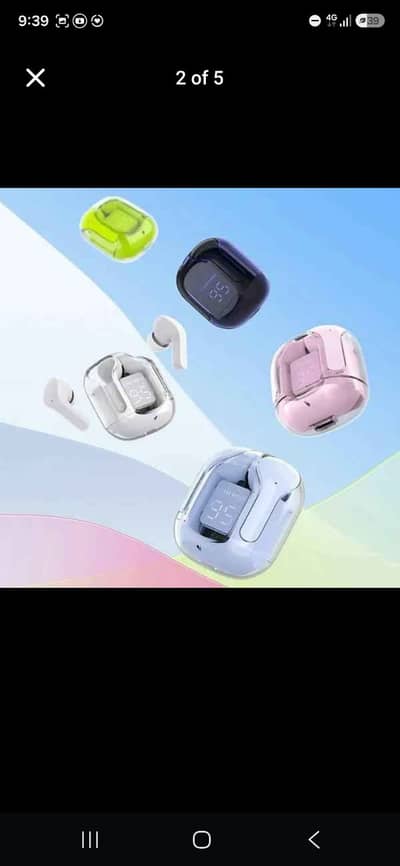 EARBUDS A31 TRANSPARENT AND IN NEW CONDITION