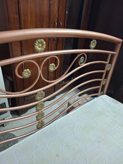 Iron Bed With Side Tables and Mattress. Good Condition.