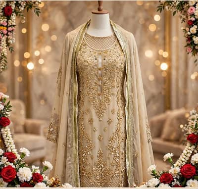 Nikah dress with jewelry