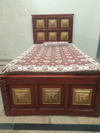 Single Bed with Side Table- Solid Wood, Decent Condition, 3-4 yrs Used