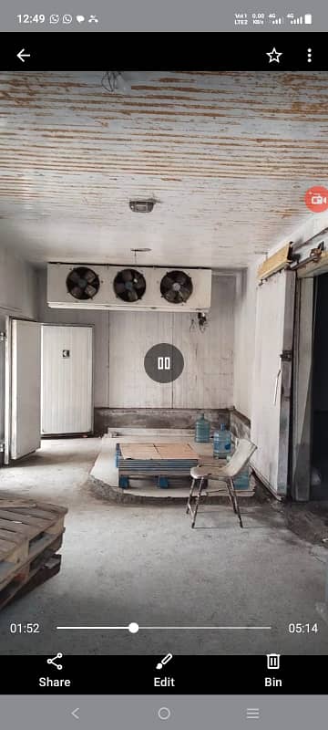 3 Kanal Building Cold Storage + Offices For Rent in Gajju Matah for Any Cold Storage Company werehouse, with 200 KVA Load, 160 KVA Generator Backup,