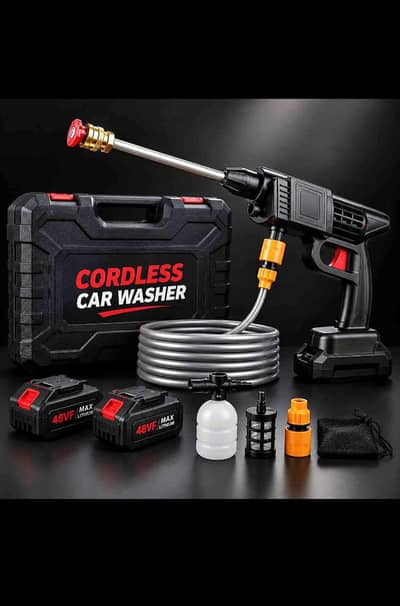 48V Pressure Washer Gun | Car Washer | Solar & Bike Washer | Portable