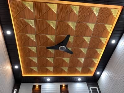 Ceiling & Wall Décor| 3D Decorative Wall Panel | Golden Mirror Design