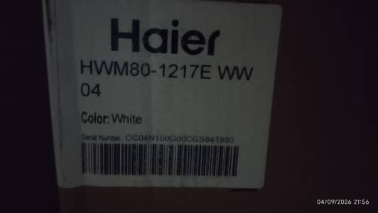 Haier Washing Machine 8KG HWM80-1217E – Brand New Box Pack