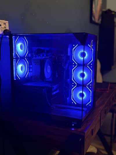 High end gaming pc with monitor and accessories