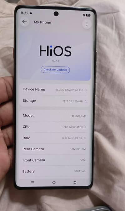 Tecno CAMON 40 Pro With 5 month Warrenty