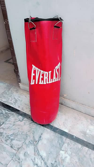 boxing bag and gloves