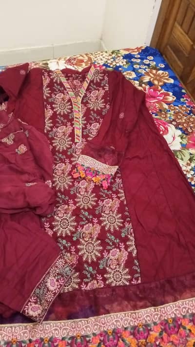 3 piece embroidered dress