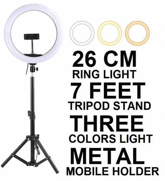 26CM / 36CM Selfie LED Ring Light with 7-Foot Tripod Stand and Mobile Phone Holder