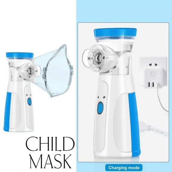 Portable Mesh Nebulizer Machine for Adults & Kids | Rechargeable Medicine Inhaler Nebulizer for Breathing Relief, Cough, Asthma | Masks for Kids & Adults