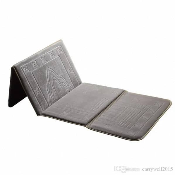 High Quality Foldable Purple Prayer Mat and Backrest 2 in 1 ( Jai Namaz / Jae Namaz)