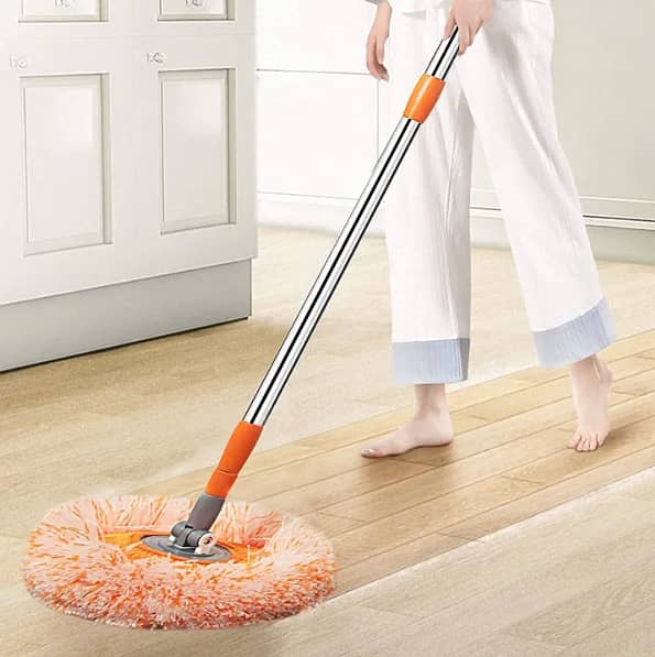 Twist Mop Orange - Duster - Heavy duty Mop Hand Free Super Magical Rotating Twist Mop Easy To Use Pakistan Made Pocha Mop For Floor Cleaning