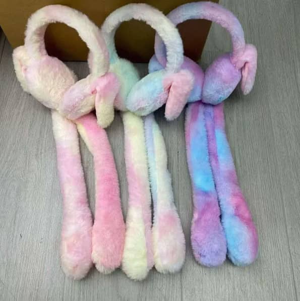 Trending Moving Ear Plush Earmuffs for Kids & Girls – Soft Winter Headband with Jumping Bunny Ears