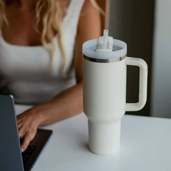 Stanley Tumbler - Stainless Steel Vacuum Tumbler with Straw - 40 oz Keeps Drinks Hot for 8 Hours, Cold for 16 Hours Leak-Proof, BPA-Free, Eco-Friendly Perfect for Travel, Work, and Outdoor Adventures