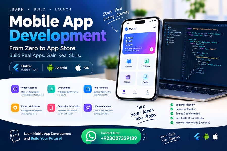  Learn Mobile App Development | Flutter Android & iOS Course 0