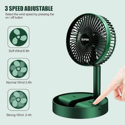 Portable Rechargeable Fan Green