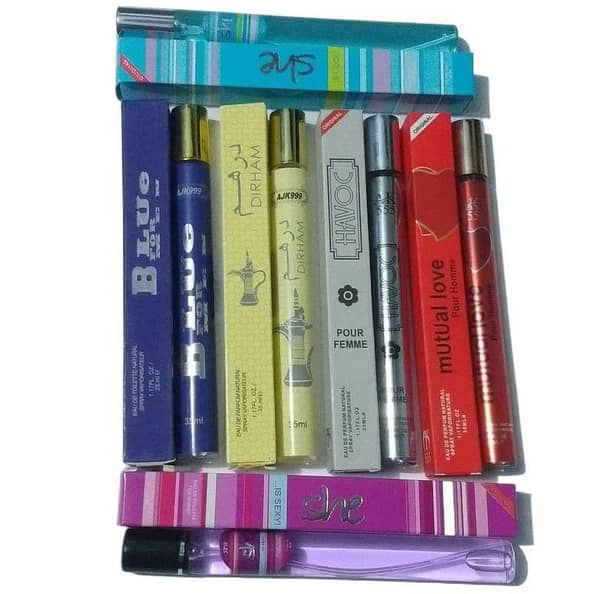 Bundle Pack: 6 Mix Pen Pocket Perfumes (Approx. 35 ml each) for Men and Women