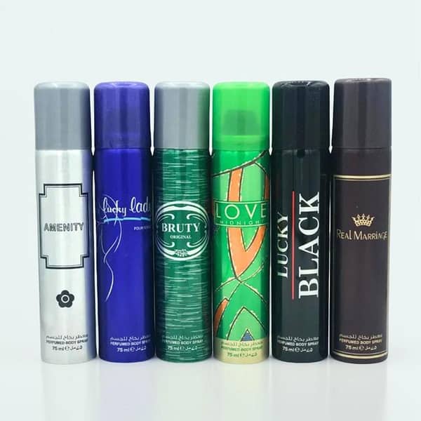 Pack of 6 75 ml Body Sprays for Women