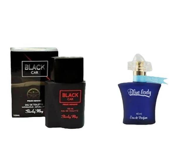 Pack of 2: Black Car and Blue Lady Perfume – Gift Set for Him and Her