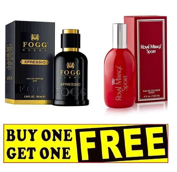 Pack of 2 Impression Perfumes – Royal Mirage Red with Fog Black 100ml, Unisex