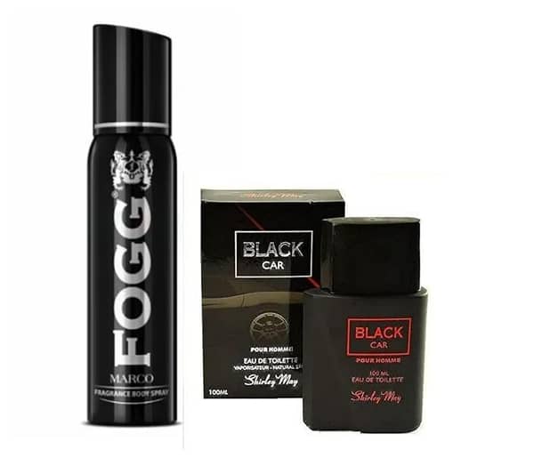 Pack of 2 Foog Macro Body Spray + Black Car Perfume – Gift Set for Men