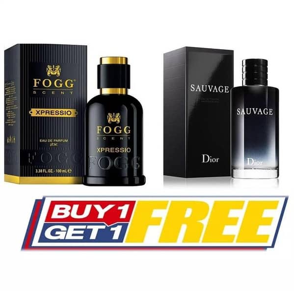 Pack of 2 Fogg Black Perfumes with Sauvage Impression - 100ml Each for Men