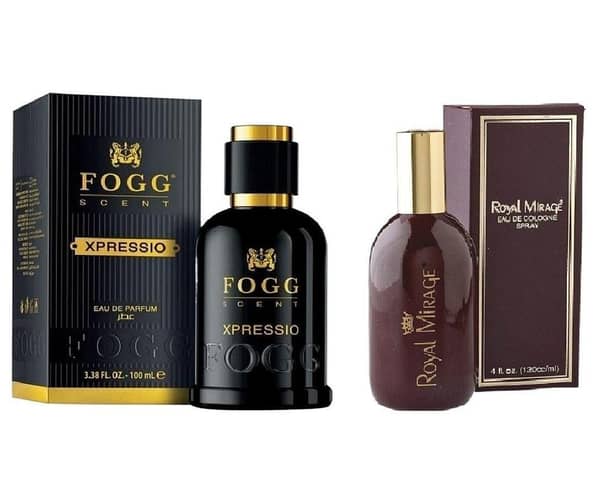 Pack of 2 Perfumes: F0g Impression Black and Impression_Royals_Mirage Brown 100ml Each (Unisex, Giftable)