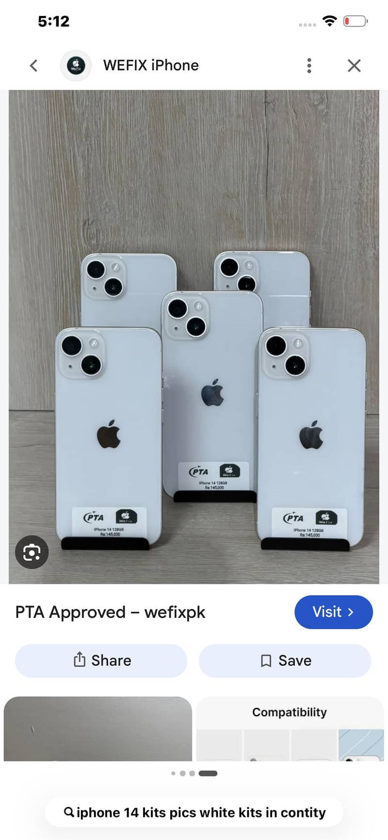 I phone 14 Excellent condition PTA APROVED just white colour available 1