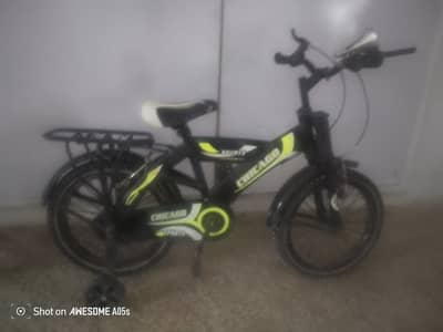kids bike and charging car