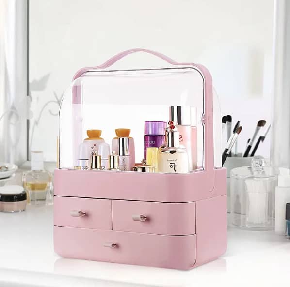 Acrylic Double-Sided Makeup Organizer - Cosmetic Storage Box and Bag